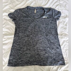 Under Armour Women's Navy Heathered V-Neck Performance Tee